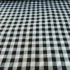 Büyük Kareli Zefir Kumaş siyah