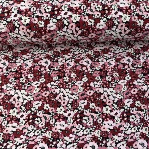 Pastel Çiçekler Viskon Kumaş pembe