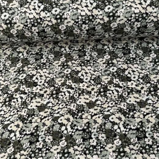 Pastel Çiçekler Viskon Kumaş yeşil