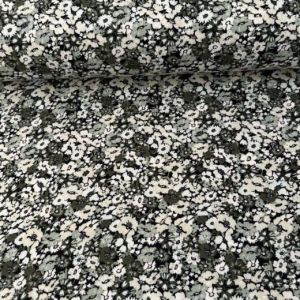 Pastel Çiçekler Viskon Kumaş yeşil