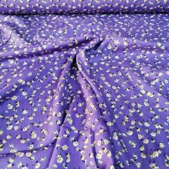Uçuşan Çiçekler Viskon Kumaş lila