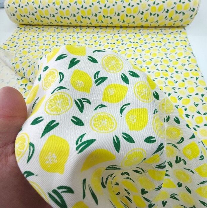 Meyve Şöleni Keten Dokuma Limonlar