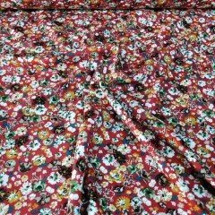Gelincik Çiçekleri Viskon Kumaş kiremit