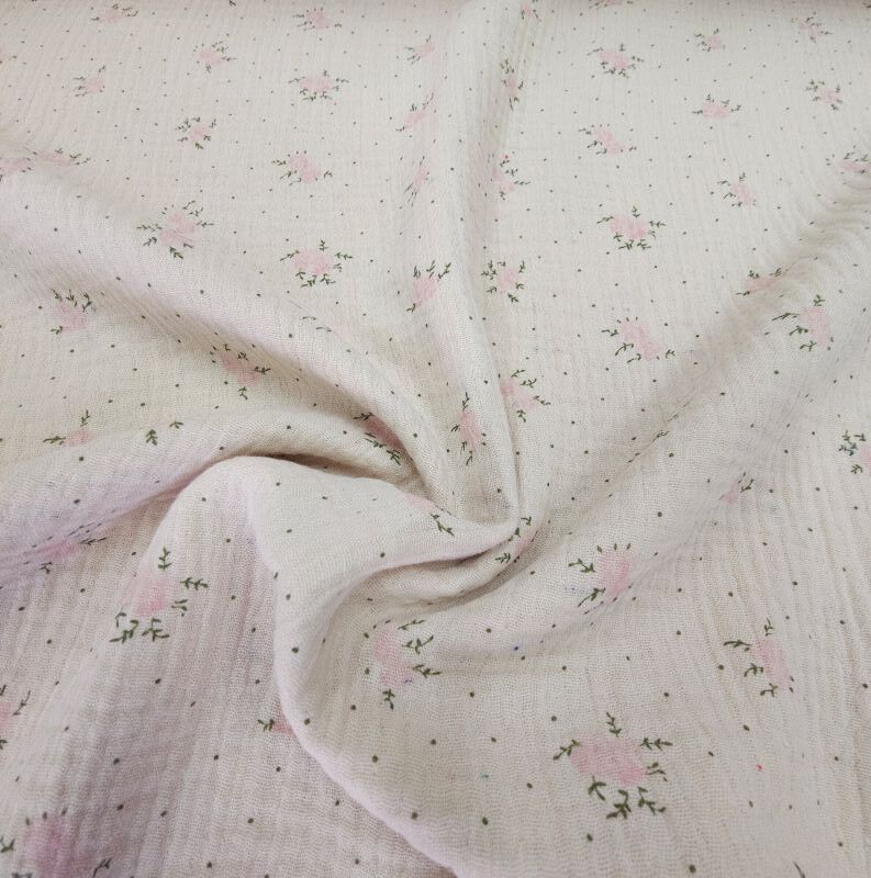 Çift Katlı Müslin Kumaş Bahar İki Yüzlü Bej