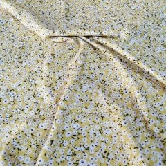 Minik Çiçekli Viskon Kumaş sarı