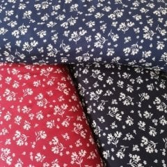 Krem Papatyalı Viskon Kumaş