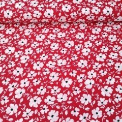 Karanfiller Viskon Kumaş kırmızı