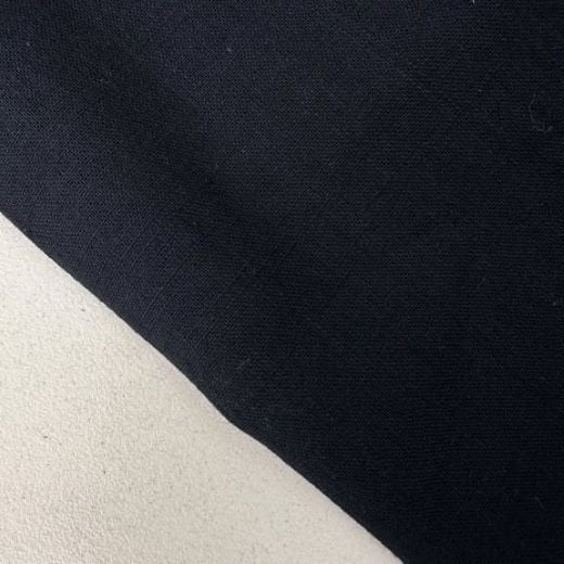 Flamlı Keten Kumaş Siyah