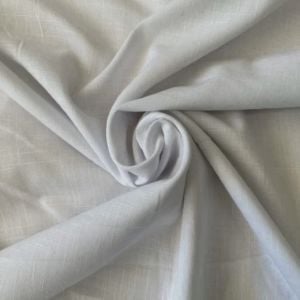 Flamlı Keten Kumaş Beyaz