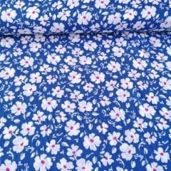 Karanfiller Viskon Kumaş mavi