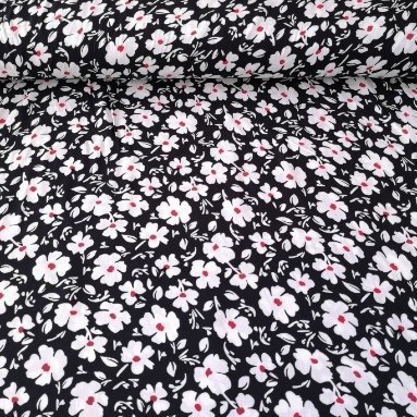 Karanfiller Viskon Kumaş siyah