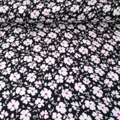 Karanfiller Viskon Kumaş siyah