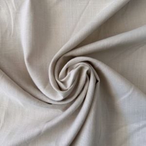 Flamlı Keten Kumaş Bej