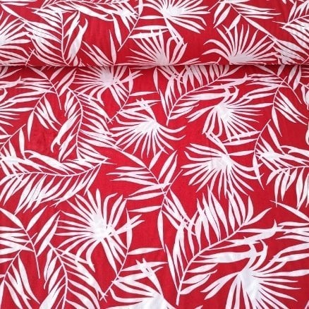 Geniş Dallar Viskon Kumaş kırmızı