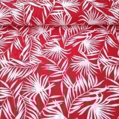 Geniş Dallar Viskon Kumaş kırmızı