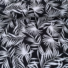 Geniş Dallar Viskon Kumaş siyah