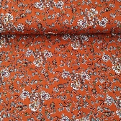 Karanfil Dalları Viskon kumaş kiremit