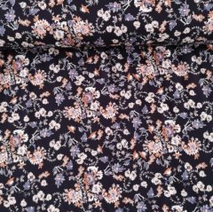 Karanfil Dalları Viskon kumaş siyah