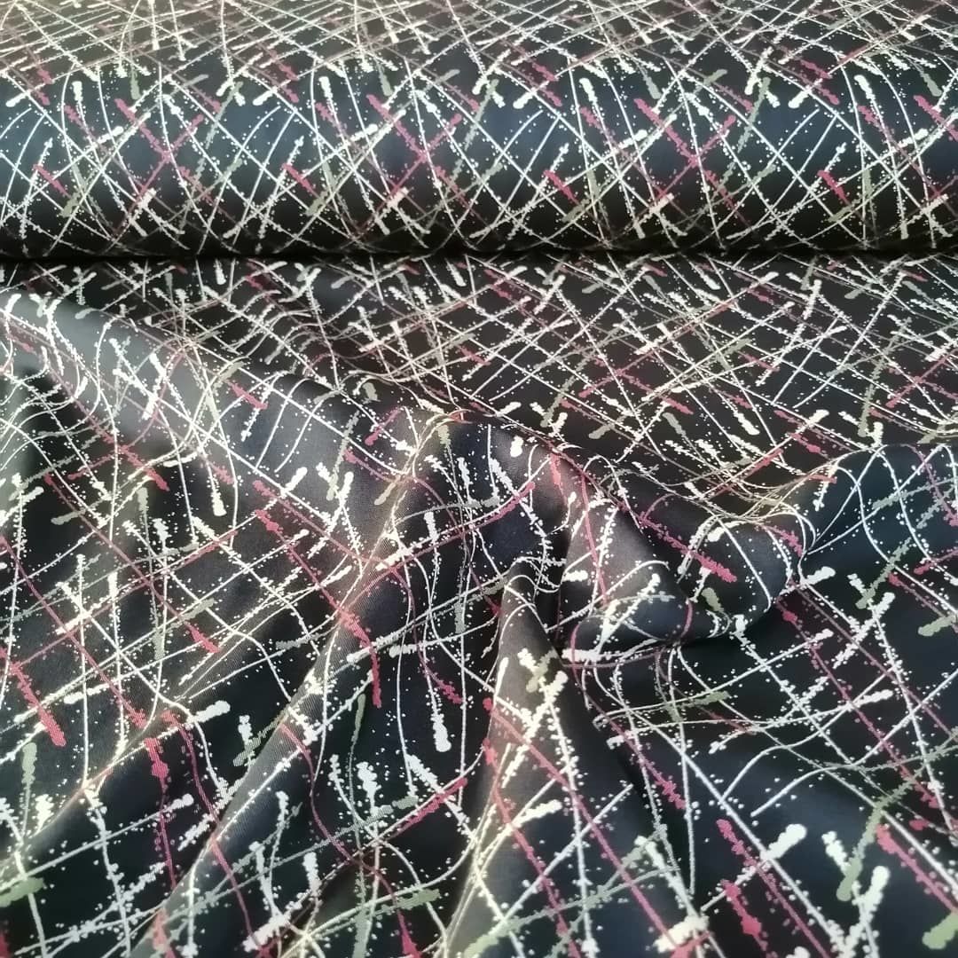 Çizgiler Viskon Kumaş gül kurusu