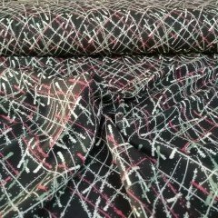 Çizgiler Viskon Kumaş kırmızı