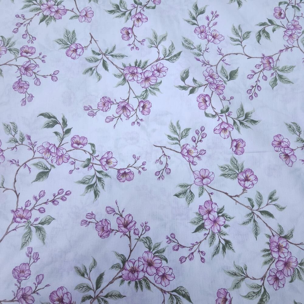 İnce Dallar Poplin Kumaş mor