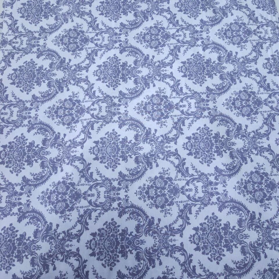 Damask Desen Poplin Kumaş gri