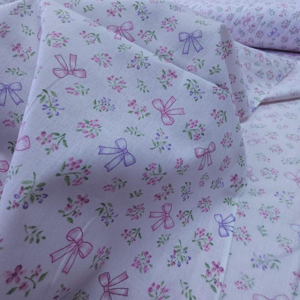 Poplin Kumaş Fiyonk Pembe
