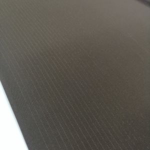 Kahverengi Simli Çizgili Krep Kumaş