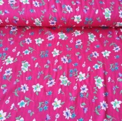 Tek Çiçekli Viskon Kumaş pembe