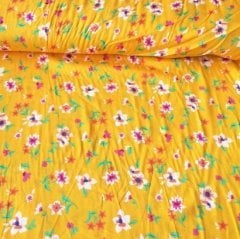 Tek Çiçekli Viskon Kumaş sarı