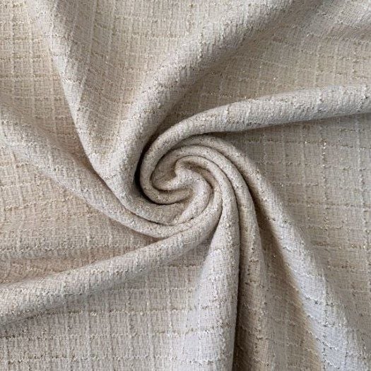 Gold İşlemeli Krem Şanel Kumaş