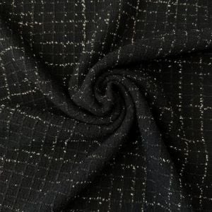 Gold İşlemeli Siyah Şanel Kumaş
