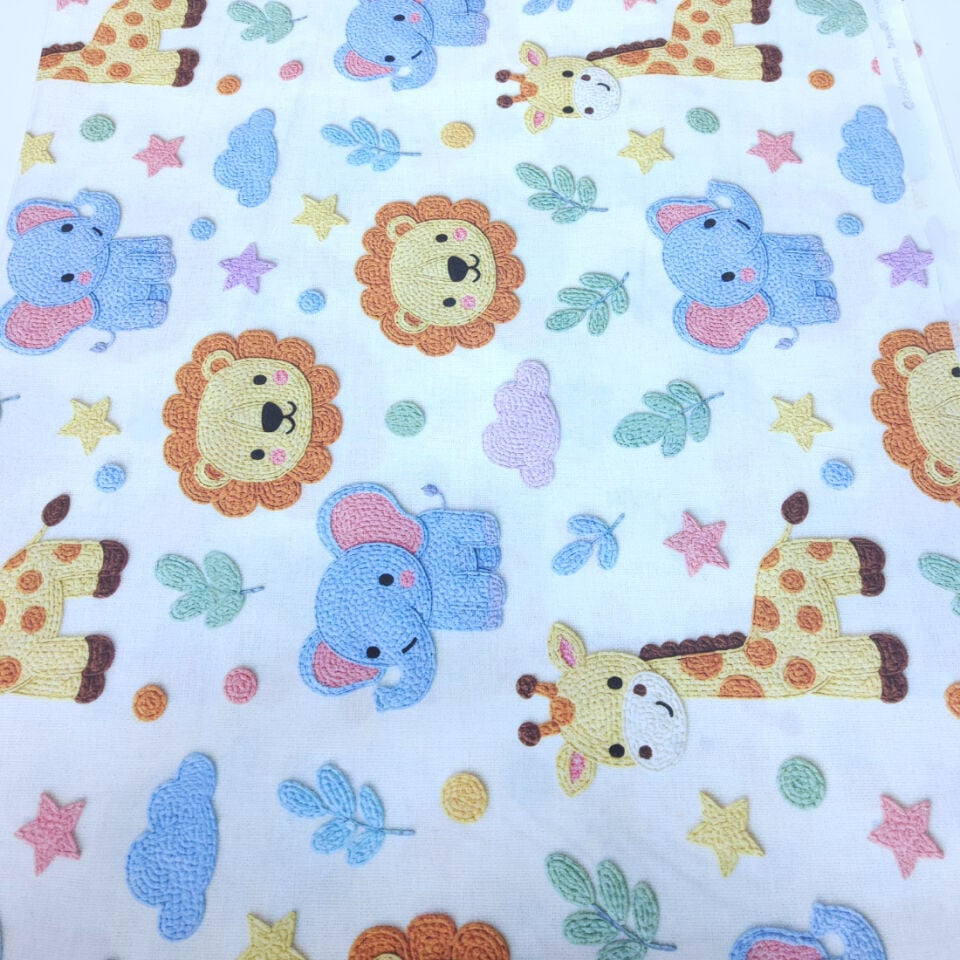 5d Dijital Poplin Kumaş Tatlı Hayvanlar
