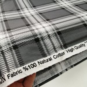 Füme Ekose Poplin Kumaş