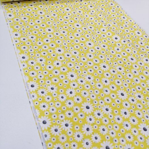 Sarı Papatyalar Poplin Kumaş