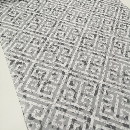 Modern Mozaik Poplin Kumaş gri