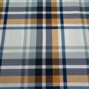 Ekose Petrol Poplin Kumaş