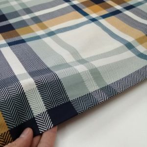 Ekose Petrol Poplin Kumaş