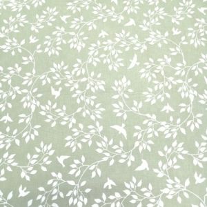 Kuşlar Poplin Kumaş yeşil