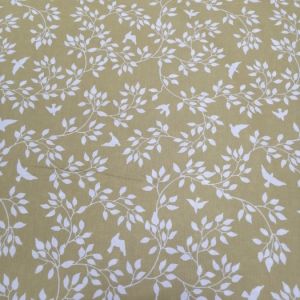 Kuşlar Poplin Kumaş hardal