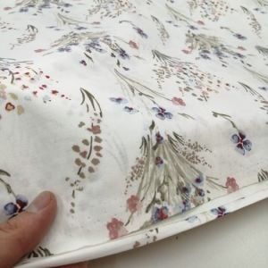 Demet Çiçekler Poplin Kumaş indigo