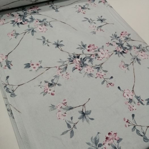 Karaca Desen Poplin Kumaş mavi