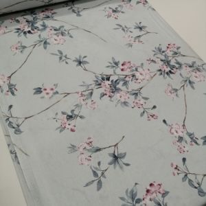 Karaca Desen Poplin Kumaş mavi