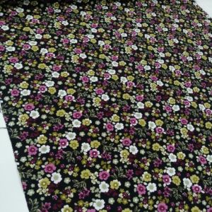 Cıvıl Cıvıl Çiçekler Pazen Kumaş pudra