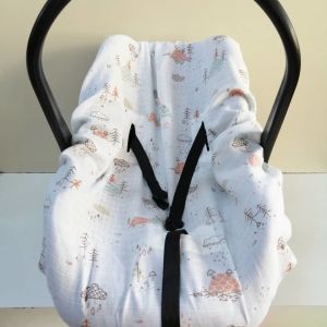 Pikeli Muslin Kumaştan Puset Örtüsü Minderi ve Çarşafı