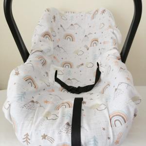 Pikeli Muslin Kumaştan Puset Örtüsü Minderi ve Çarşafı