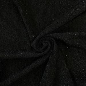 Siyah Taşlı Buzy Kumaş