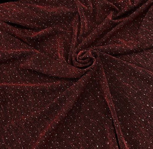 Bordo Taşlı Buzy Kumaş