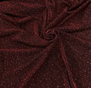 Bordo Taşlı Buzy Kumaş