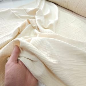 Bej Çift Katlı Müslin Kumaş